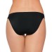  Juniors’ Solid Side-Tab Hipster Bikini Bottoms, Black, Medium