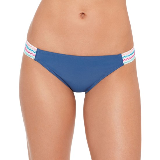  Juniors’ Solid Banded Hipster Bikini Bottom, Slate, X-Large