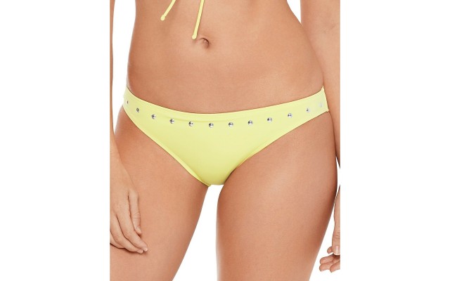  Juniors’ Studded Bikini Bottoms, Yellow, S