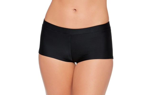  Juniors’ Swim Boyshorts, Black, Black, Large
