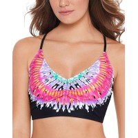 Salt + Cove Juniors’ Totally Tie-Dye Printed Bralette Bikini Top, Multicolor, MULTI/COLOR, X-Small