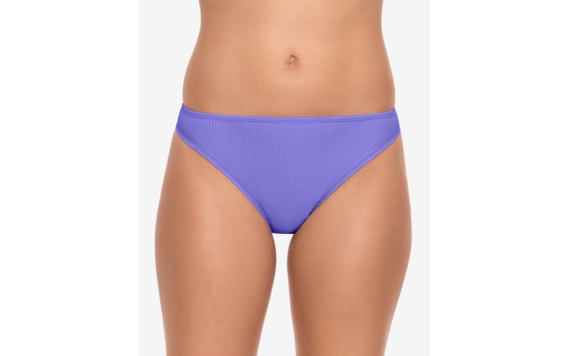  Preppy Rib Hipster Bikini Bottoms, Small, Lavender