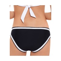 Salt + Cove Stitched Colorblocked Bikini Bottom, Black, X-Large