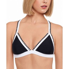 Salt + Cove Stitched Colorblocked Bikini Top, X-Small, Black
