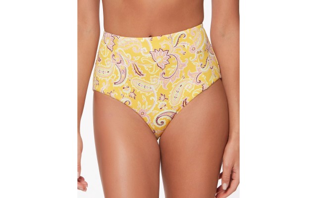  Divas in the Detail High-Rise Bottoms Women’s Swimsuit,Yellow,Medium