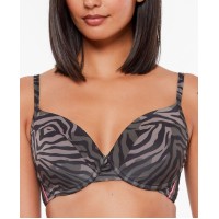 Sanctuary Here Kitty Kitty Underwire Bikini Top, DD, Black