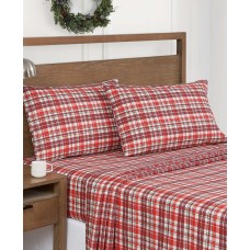 Sanders Holiday Microfiber 3 pc Twin Sheet Set Bedding, Burgundy