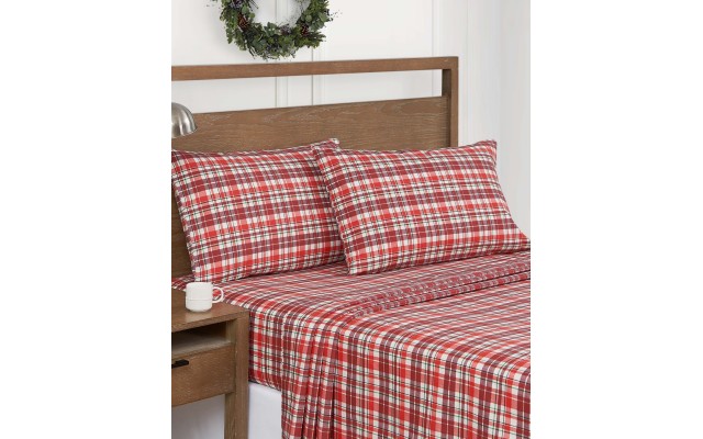  Holiday Microfiber 3 pc Twin Sheet Set Bedding, Burgundy