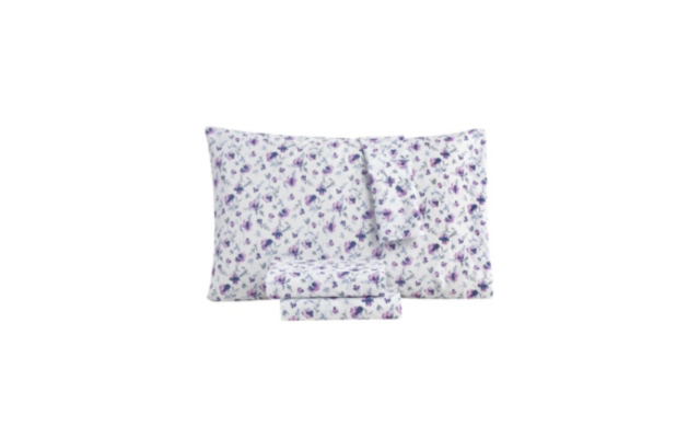  Sander Home Fashion 3 Piece Printed Microfiber Sheet Sets, Blue, Full Size