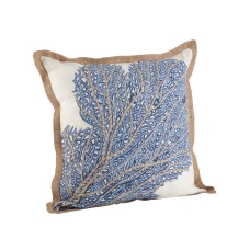 Saro Lifestyle Sea Fan Coral 20″ x 20″ Decorative Pillow, Blue