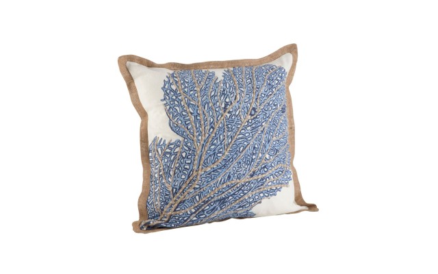  Sea Fan Coral 20″ x 20″ Decorative Pillow, Blue