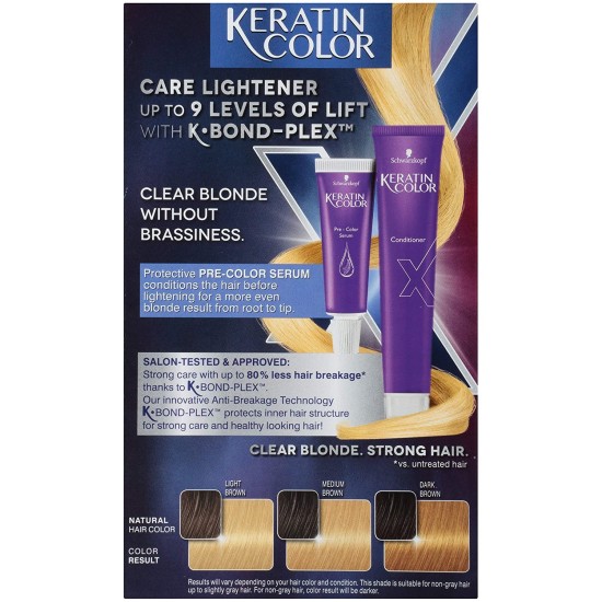  Keratin Color Care Lighteners Permanent Hair Color Cream, Platinum Blonde
