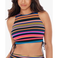 Skinny Dippers Blinky Dubbly Bubbly Cropped Tankini Top Women’s Swimsuit, Multi, Medium