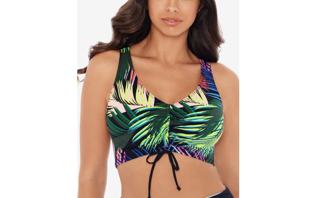 Skinny Dippers Bright Lights High Back Bikini Top Women’s Swimsuit, Multi, Medium