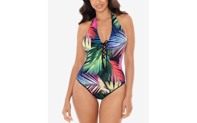 Skinny Dippers Bright Lights Sirena One-Piece Swimsuit,Multi, Large