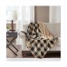  Oversized Buffalo Check 60″ x 70″ Electric Plush Throw,Tan/Black
