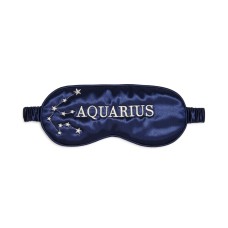 Slip Silk Zodiac Embroidered Silk Eye Mask, Navy