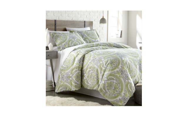  Classic Paisley 3 Piece Reversible Comforter Set Bedding, Green