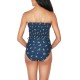  Ditsy Daze Smocked Women’s One-Piece Swimsuit, Navy, Small