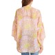  Crochet-Trim Tie-Dyed Kimono, 31×32 Multicolor