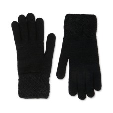 Steve Madden Lurex Sparkle Gloves, Black