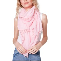 Steve Madden Pom-Pom Scarf, Pink