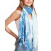  Two-Tone Tie-Dyed Scarf, Blue