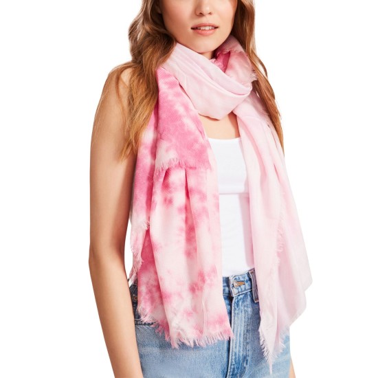  Two-Tone Tie-Dyed Scarf, Pink