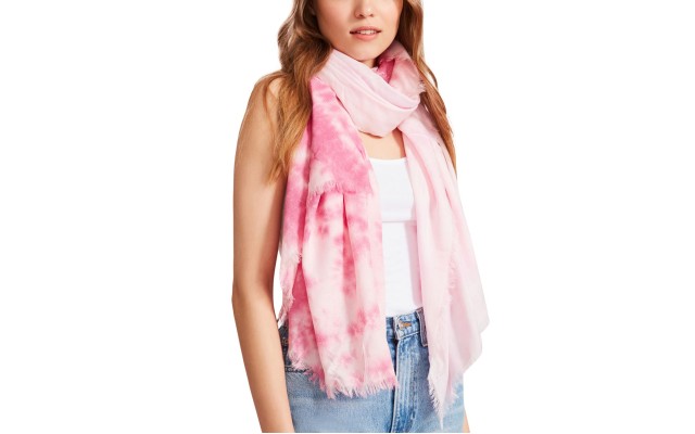  Two-Tone Tie-Dyed Scarf, Pink