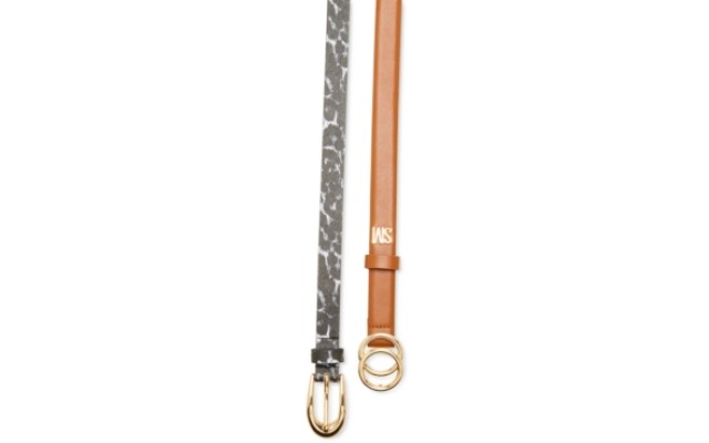  Women’s 2-for-1 Belts, Black/White S/M