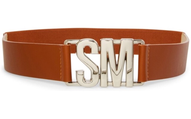  Women’s Logo Interlock Stretch Belt, Brown, M/L