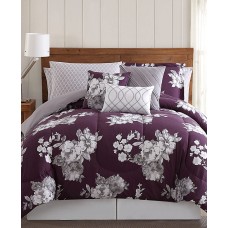 Style 212 Peony Garden Floral 12-Pc. King Bedding Set, Purple