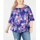 Style & Co Plus Size Printed Off-The-Shoulder Top