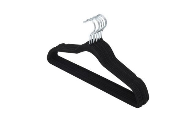 Sunbeam Sunbeam Velvet Hanger, Pack Of Black