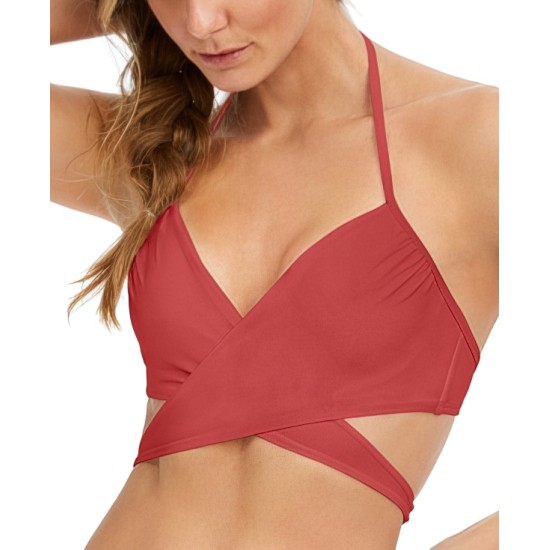  Simone Wrap Bikini Top, Terracotta, 32D