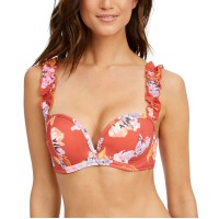 Sundazed Skye Floral Bra-Sized Bikini Top,Terracotta, 36C