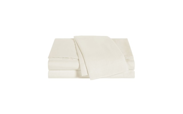  Wellbeing Oxywash Solid 300 Thread Count King Sheet Set, Cream