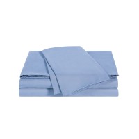 Sunham Wellbeing Oxywash Solid 300 Thread Count Sheet Set, California King, light blue