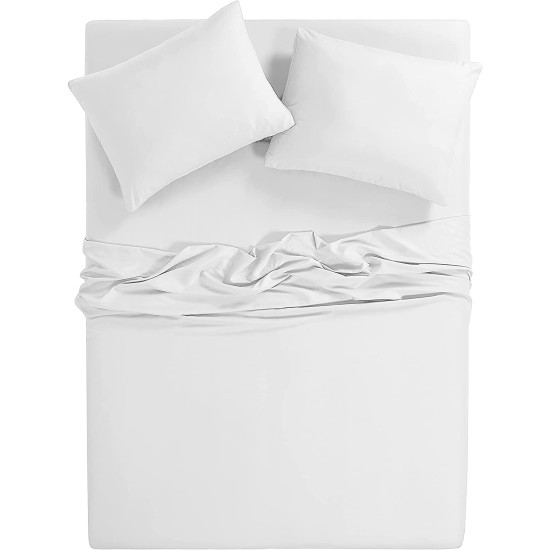  Wellbeing Oxywash White Solid 300 Thread Count Sheet Set, King