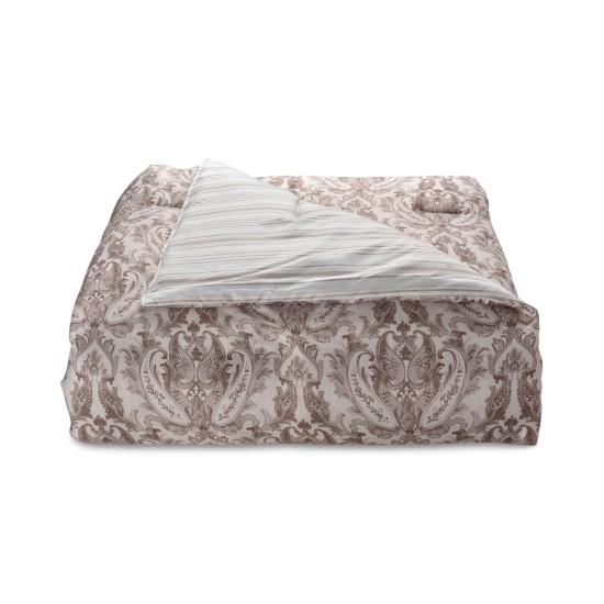  Williamsburg 8-Pc. Reversible King Comforter and Coverlet Set Bedding, Camel