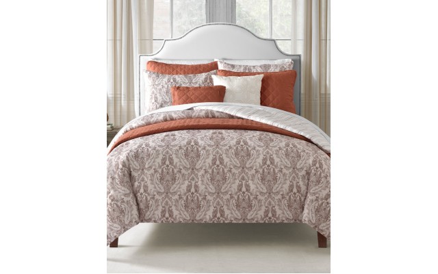  Williamsburg 8-Pc. Reversible King Comforter and Coverlet Set Bedding, Camel