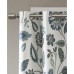  Camille 50″ x 95″ Textured Floral-Print Room Darkening Window Panel, Blue