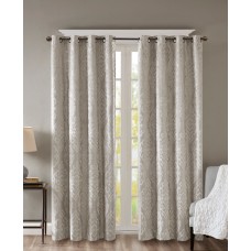 SunSmart Mirage 50″ x 84″ Damask Total Blackout Curtain Panel, Gray