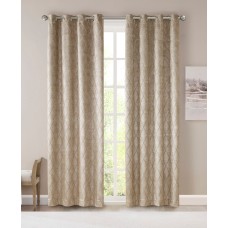 SunSmart Taylor 50″ x 84″ Diamond Jacquard Total Blackout Window Panel, Champagne