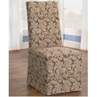Sure Fit Scroll Slipcover, Dining Room Brown Chair Slipcover, Brown