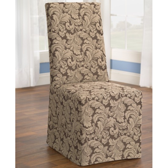  Scroll Slipcover, Dining Room Brown Chair Slipcover, Brown