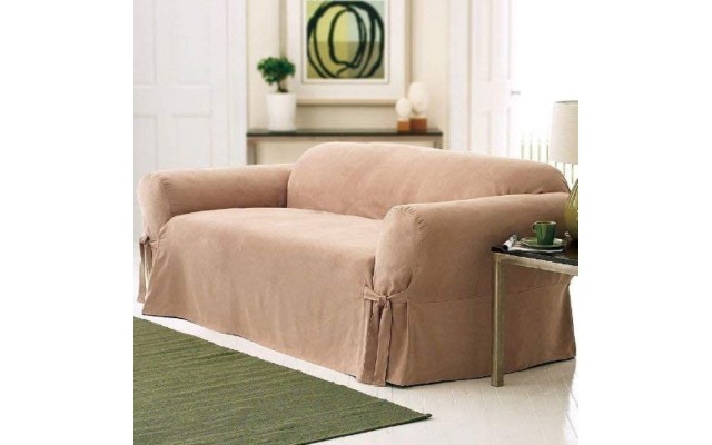 Sure Fit Soft Faux Suede Sofa Slipcover, Taupe