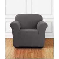 Sure Fit Stretch Delicate Leaf One-Piece Chair Slipcover, Gray