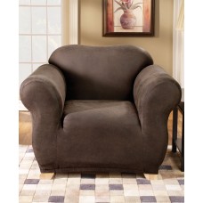 Sure Fit Stretch Faux Leather One Piece Recliner Slipcover, Brown