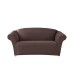  Stretch one-piece Slipcover, Loveseat Slipcover, Brown